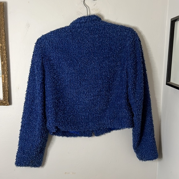 Emil Rutenberg Vintage Blue Blazer Textured Large - Picture 4 of 5